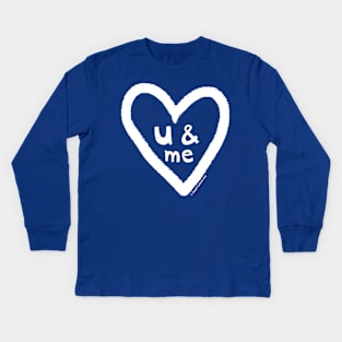 You and me couples love - hand drawn illustration - i love you Valentines Day heart Kids Long Sleeve T-Shirt